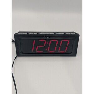 ONN Dual Alarm Snooze AM/FM Radio Large Screen Red Display